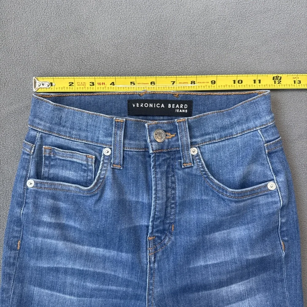 Veronica Beard Jeans Womens 24 Blue Carly Kick Flare High Rise Sunrise Wash Crop